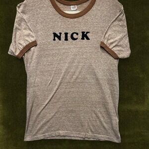 TRUE VINTAGE GRAIL 1970s Hanes Ringer Tee "NICK" - Modern Slim M/L